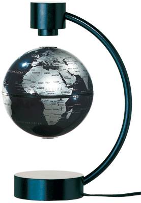 foto Metalick� st��brn� globus, modr� r�m